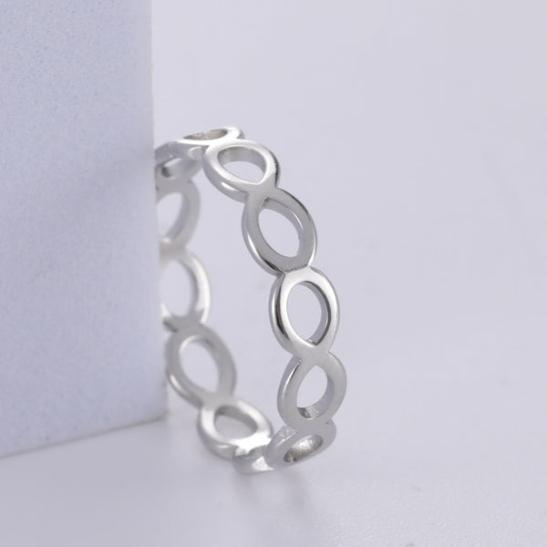 Japanese And Korean Simple Hollow Loop Infinite Symbol Ring