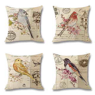 Printed Throw Pillow Linen Cushion Waist Pillow Case