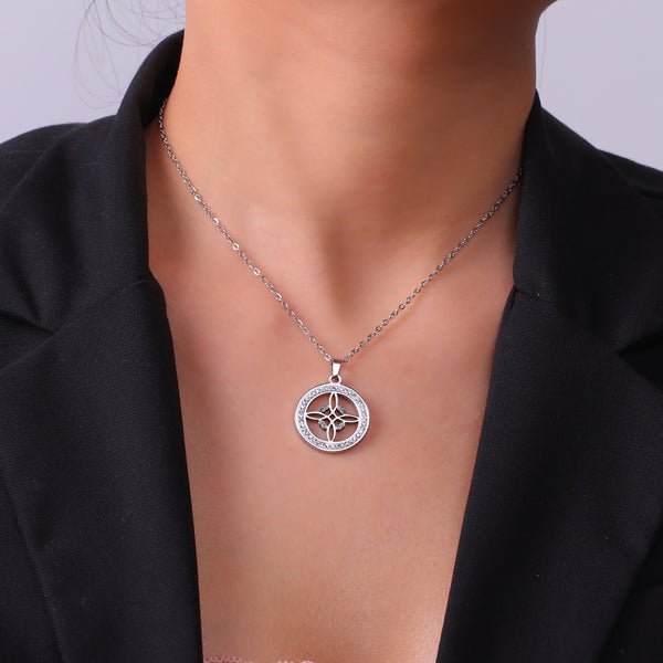 Witch Knot Necklace Stainless Steel Knot Pendant Necklace Jewelry