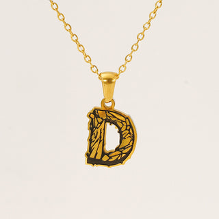 Buy gold-d Letter Necklace Titanium Steel No Fading Women