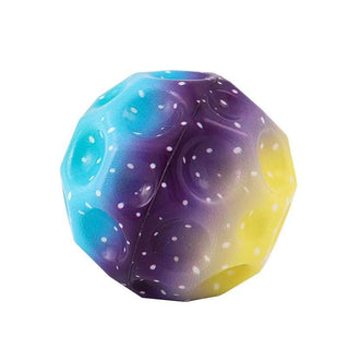 Buy middle-purple Colorful Hole Ball Soft Bouncy Ball Anti-fall Moon Shape Porous Bouncy Ball Kids Indoor Toys Ergonomic Design Elastic Ball