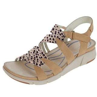 Buy leopard-print Thick Bottom Wedge Heel Roman Sandal