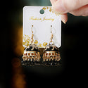 Bell Ethnic Style Bohemian Temperament Small Rice-shaped Beads Enamel Earrings