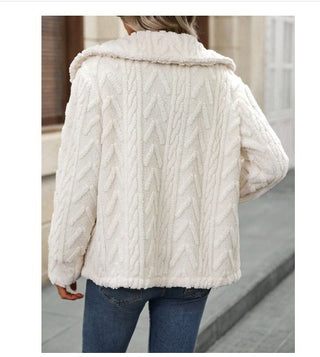 Double-sided Plush Large Lapel Casual Cardigan Coat Women