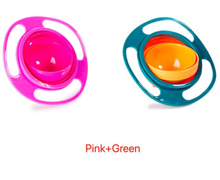 Buy green-pink 360 Rotate Universal Spill-proof Bowl Dishes