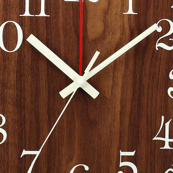 Luminous Wood Grain Wall  Simple Living Room Clock