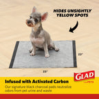 Glad Activated Charcoal Leak-Resistant Training Pads for Dogs, 23in x 23in, 14 Count