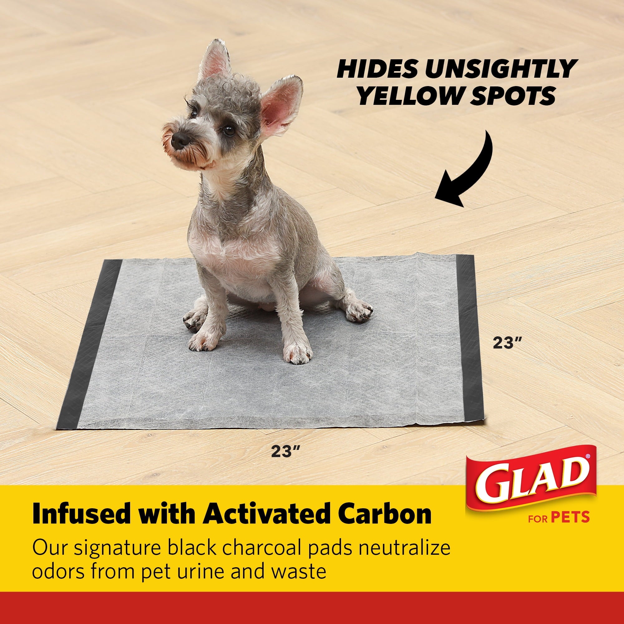 Glad Activated Charcoal Leak-Resistant Training Pads for Dogs, 23in x 23in, 14 Count