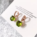 Classic Candy Color Earrings Inlay Transparent Zircon Crystal Earrings Platinum Plated Fashion Jewelry For Women Jewelry