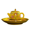 Colored gold flower teapot ceramic tea set