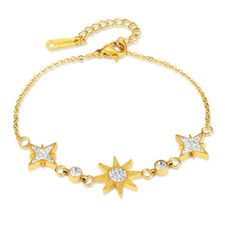 Buy gs1512-steel-bracelets-gold Niche Design Bracelet Female Star Asterism Star