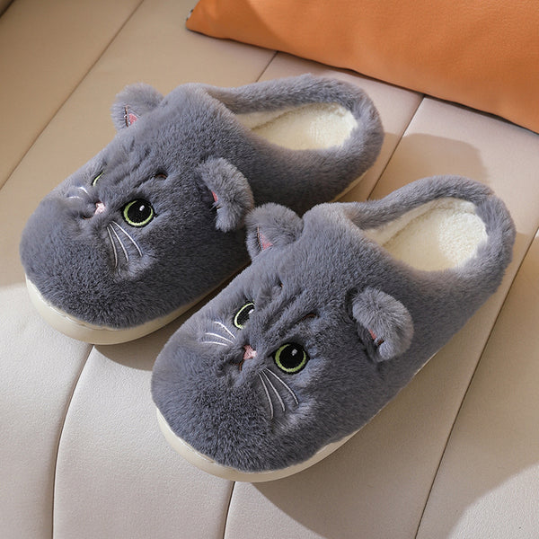 Unisex Kitty Cartoon Cotton Slippers