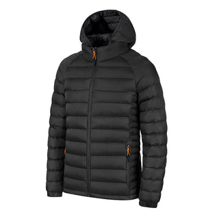 Buy black Winter Lightweight Hooded Coat With Pockets Fashion Warm Portable Zipper Jacket For Men