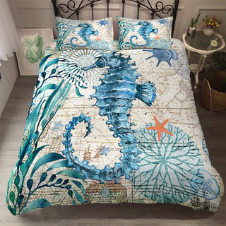 Buy hippocampus Three piece marine animal bedding set