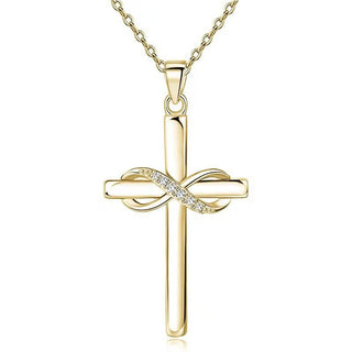 Buy 3056-gold Infinite Symbol 8 Words Zircon Pendant Cross Necklace