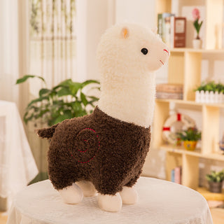 Buy brown Creative Animal Toy Sheep Cashmere Wool Pillow Doll Cute Dolls Doll Birthday Gift Horse Alpaca