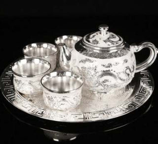 Buy silver High Grade Gold Vintage Tea Wine Set