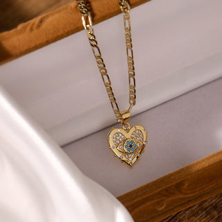 Buy 24147-style Fashion Jewelry Personality Copper Plated Real Gold Heart-shaped Zircon Pendant Necklace And Earrings Suite