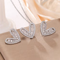 Women's Heart Necklace Niche Design Inlaid Zircon