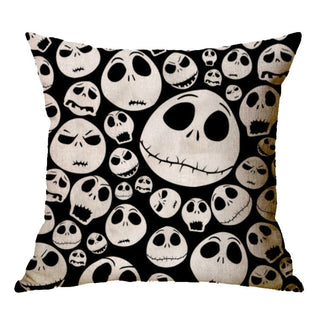 Buy a12 Linen Skull Halloween Pillow Cover