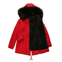 Women Parka Cotton-padded Mid-length Hooded Jacket: