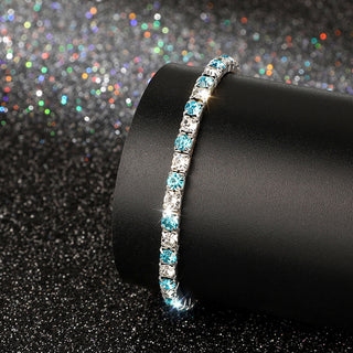 Buy blue-white Women&#39;s Full Diamond Single Row All-match Bracelet