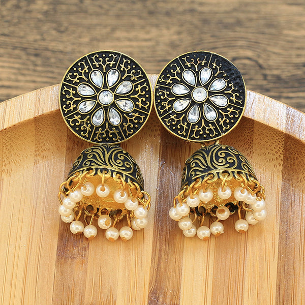 Ethnic Style Earrings Bohemian Indian Style Rice Bead Bell Earrings