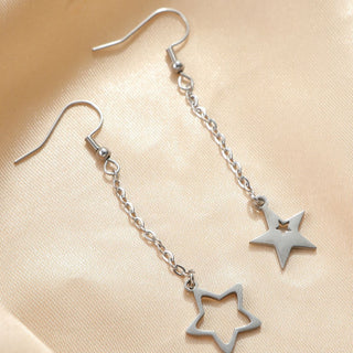 Buy silver Titanium Steel Star Necklace Jewelry Long