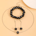 Table Tennis Black 8 Necklace Earrings Do Not Fade