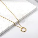 Women's Fashionable Exquisite Non-fading Openwork Circle Gold Simple Twist Necklace