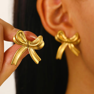 Buy stainless-steel-8821 Exaggerated And Personalized C- Ring Flower Texture Earrings