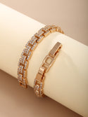 European And American Metallic Light Luxury Inlaid Zirconium Bracelet Personality Simple