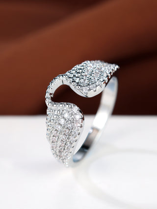 Buy platinum-white-diamond Round Wings Unique Design Ring