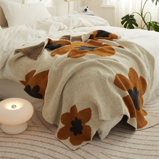 Class A Knitted Velvet Blanket Single Leisure SUNFLOWER Nap Blanket