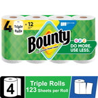 Bounty Paper Towels Select-A-Size White, 4 Triple Rolls, 123 Sheets per Roll