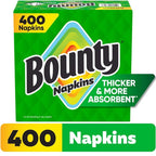 Bounty Everyday Disposable Paper Napkins, White, 400 Count Napkins