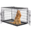 CONCETTA 48 inch Double-Door Folding Dog Crate, Portable Small Cage with Divider, Leak-Proof Tray