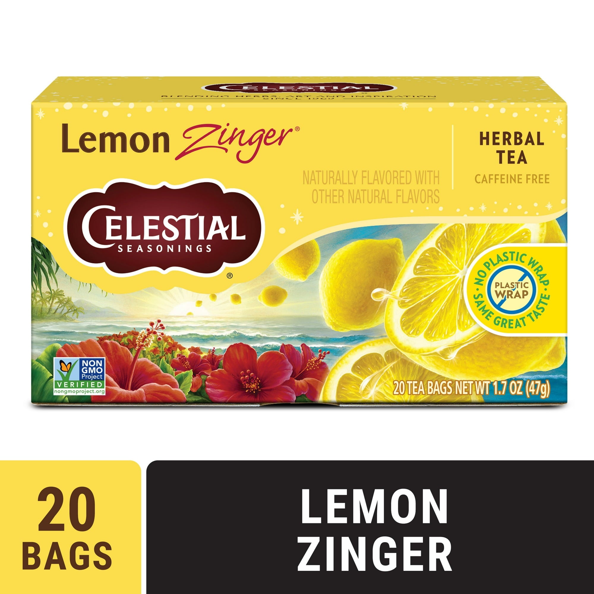 Celestial Seasonings Lemon Zinger Caffeine-Free Herbal Tea Bags (20 Count) Main image