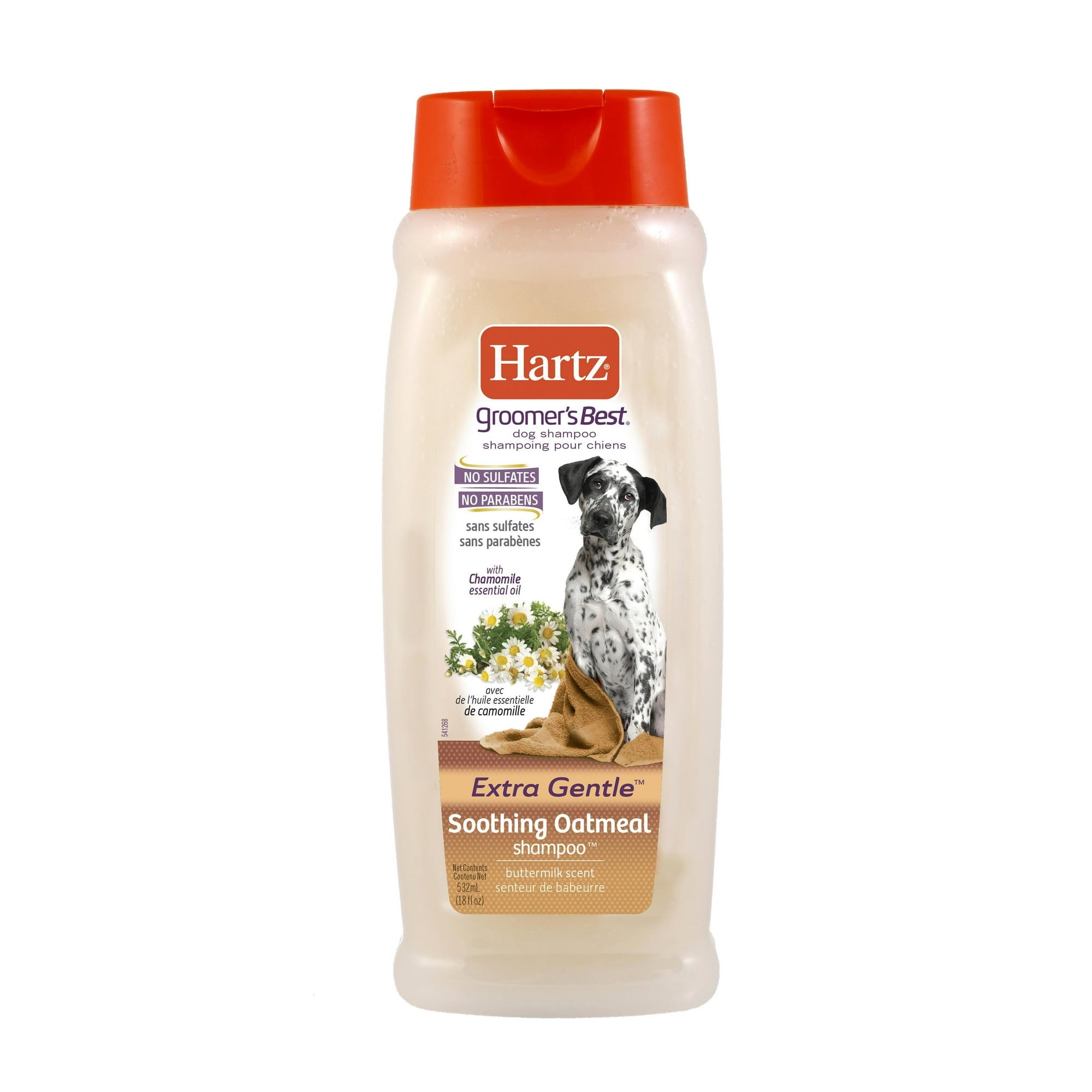 Hartz Groomer's Best Extra Gentle Soothing Oatmeal Shampoo for Dogs with Chamomile Essential Oil, Buttermilk Scent, 18 fl oz Main image