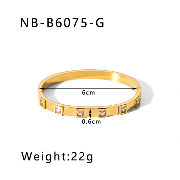 Zircon Titanium Steel Electroplated Bracelet