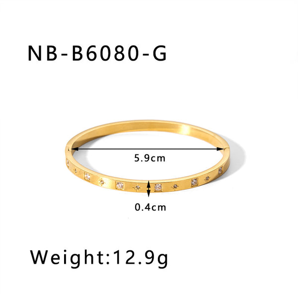 Zircon Titanium Steel Electroplated Bracelet