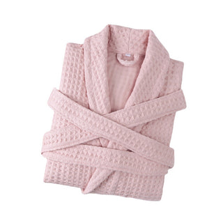 Buy pink Cotton Double Waffle Unisex Thickened Long Robe