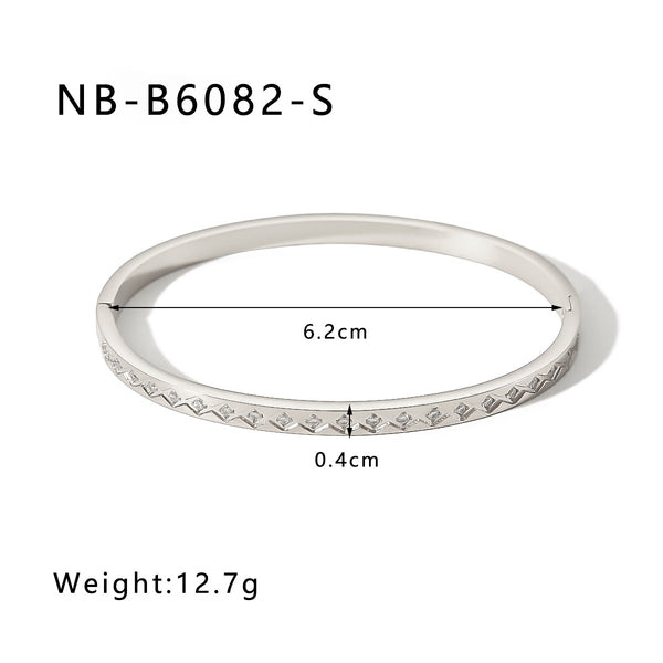 Zircon Titanium Steel Electroplated Bracelet