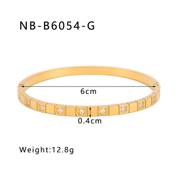 Zircon Titanium Steel Electroplated Bracelet