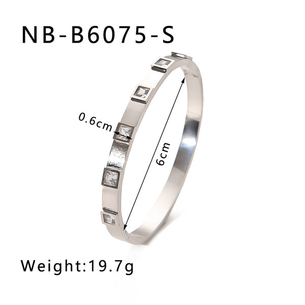 Zircon Titanium Steel Electroplated Bracelet