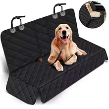 Dog Car Seat Cover, Back Seat Cover for Dogs Pet Car Seat Protector Waterproof Bench Car Seat Cover, Non-Slip Reat Seat Cover fits Middle Armrest for Most Cars Trucks SUVs - Black