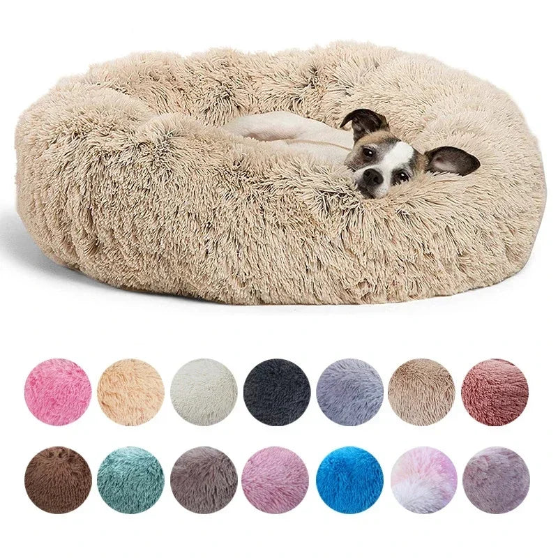 40-90cm 6 Sizes Round Pet Bed for Large Dog Bed Super Soft Cat Bed Plush Dog House for Medium Dog House Winter Warm Sleeping Main image