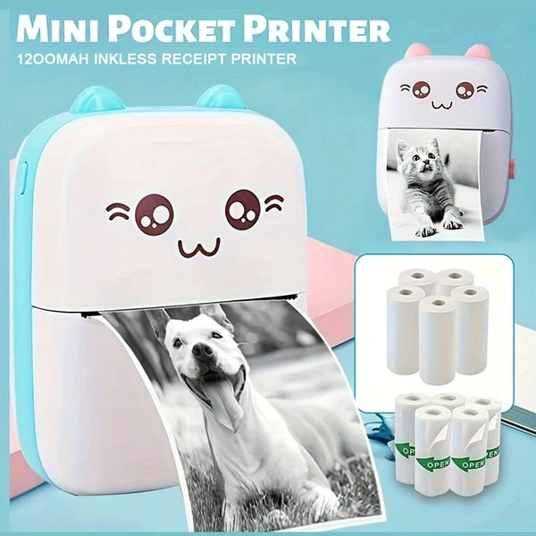C9 mini HD printer portable sticker label Printer Bluetooth pocket thermal printer with paper for student note inkless printing