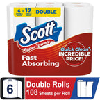 Scott Paper Towels, Choose-A-Sheet, 6 Double Rolls