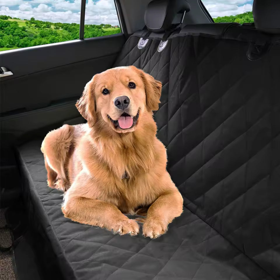 Dog Car Seat Cover, Back Seat Cover for Dogs Pet Car Seat Protector Waterproof Bench Car Seat Cover, Non-Slip Reat Seat Cover fits Middle Armrest for Most Cars Trucks SUVs - Black